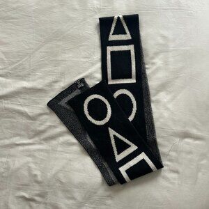 Giannina Capitani Black and White Geometric Narrow Scarf